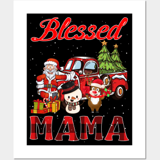 Blessed Mama Red Plaid Christmas Posters and Art